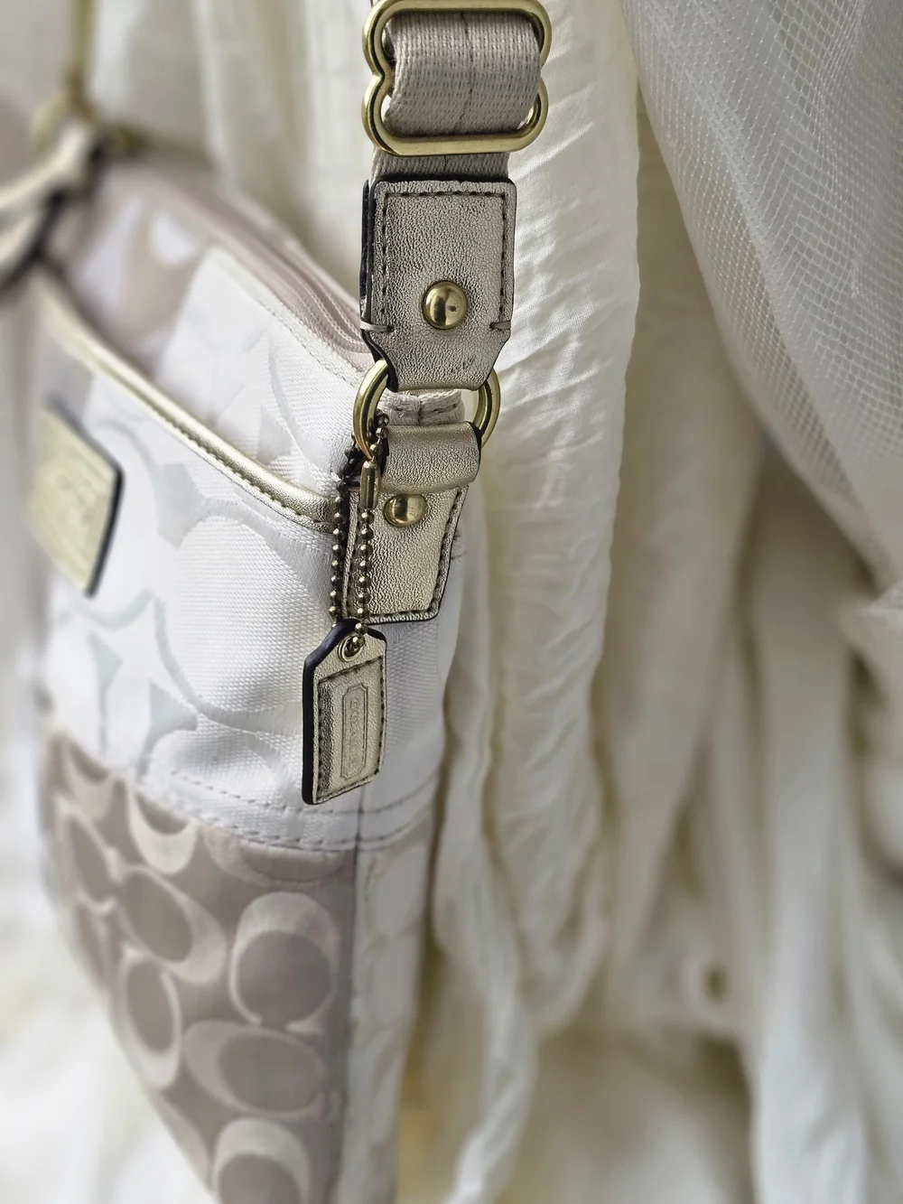 Coach Patch Patchwork Signature Crossbody Bag in Neutral Beige - Picture 2 of 16